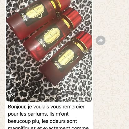 رسالة زبونة عبر واتساب مع عطور بسطاوي